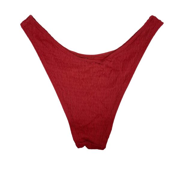 NEW Aerie Bikini Bottom Women's Size XL Red Swim Hi-Leg Cheeky Swimwear NWOT - Picture 2 of 5